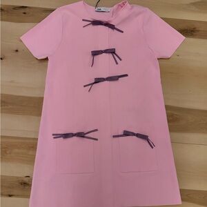 Zara Pink A-Line Dress with Mock Neck NWT XL 🎀